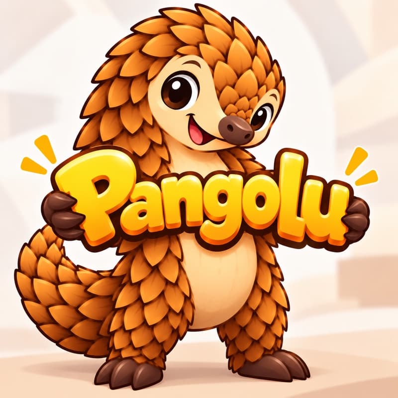 Pangolu: a pangolin holding up the game’s name
